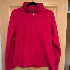 Eddie Bauer Women's Red Fleece Pullover 1/4 Zip
